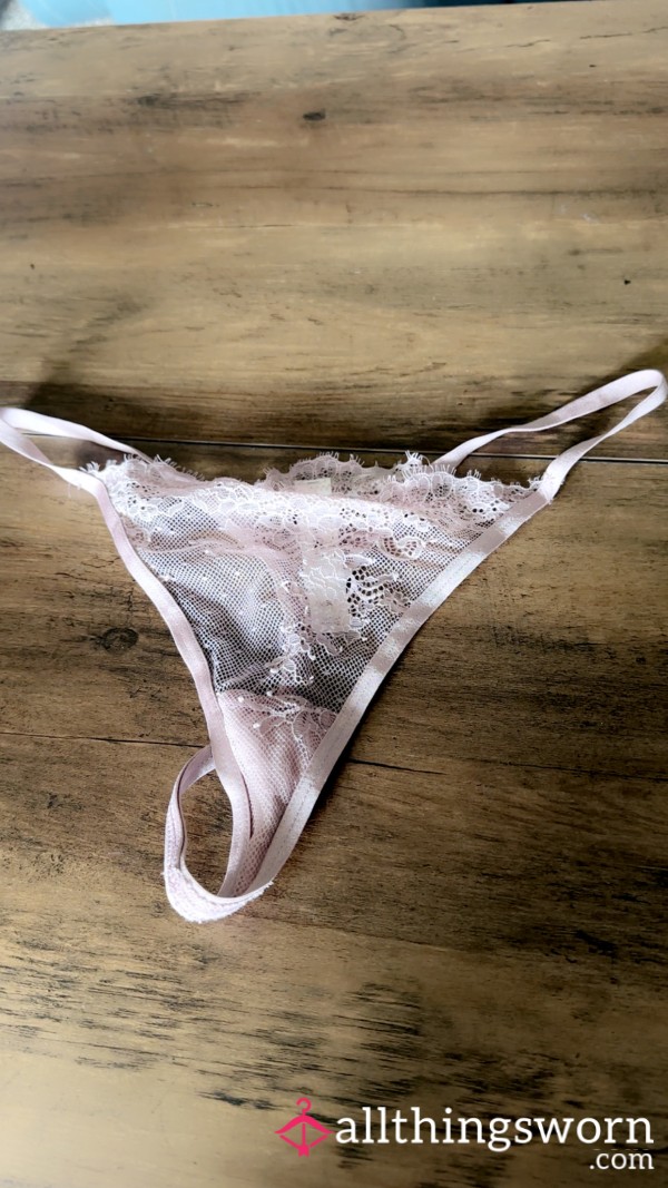 Tiny Pink Lace G-String 🎀