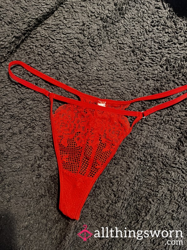 Tiny Red Lace Thongs