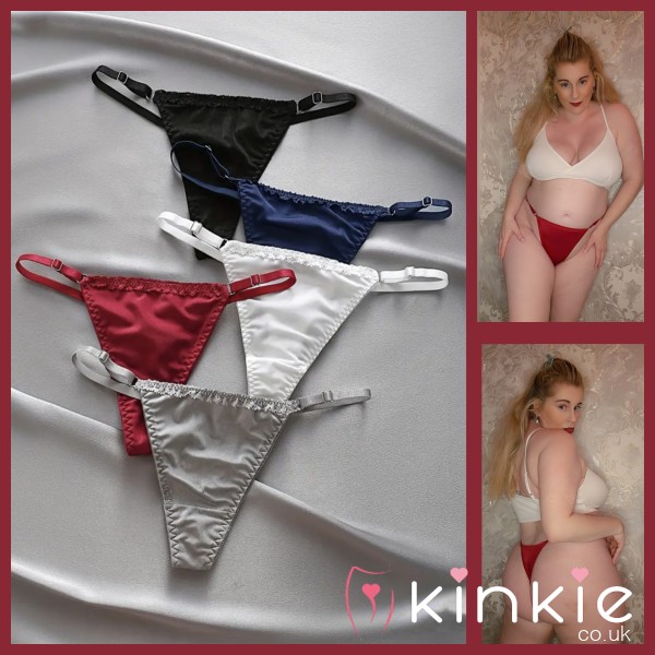 Tiny Silk Thongs With Cotton Gusset