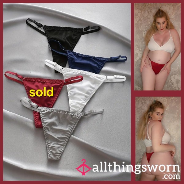 Tiny Silk Thongs With Cotton Gusset