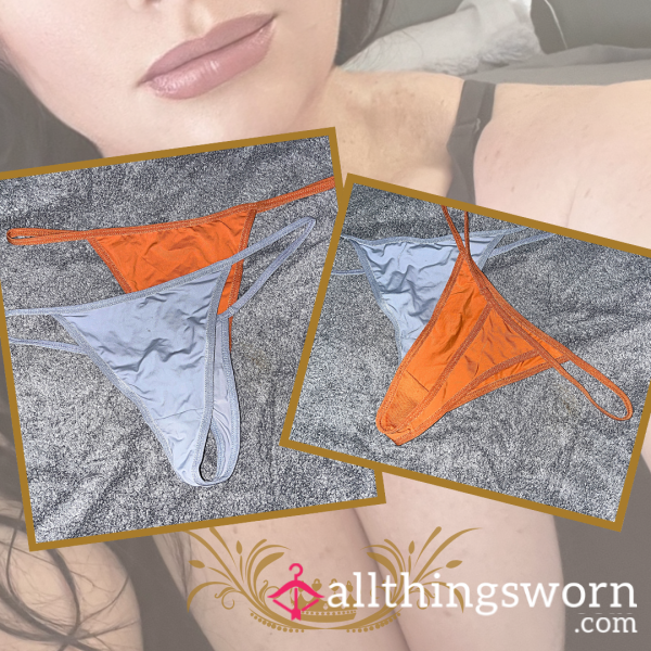 TINY THONGS 🩶🧡 Worn For Very Sweaty Gym Sessions