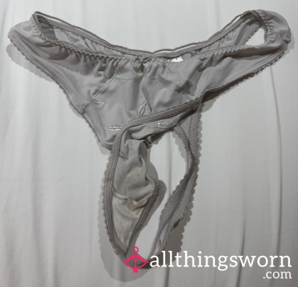 Todays White, Sticky, Sweaty, Thong, 10-12