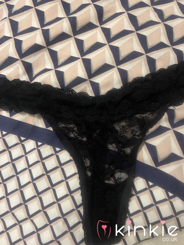 Todays Work To Work Black Lace Thong