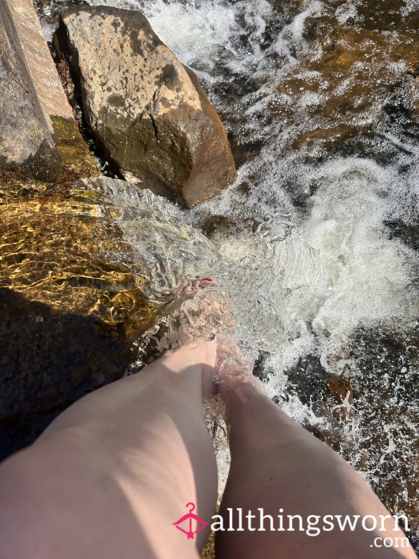 Toe Dipping In Waterfall
