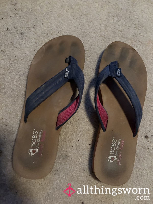 Toe Printed Women’s Flip Flops, Well Worn