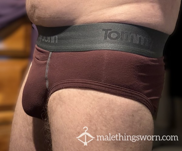 Tommy John Second Skin Briefs - Maroon - Size M (29)