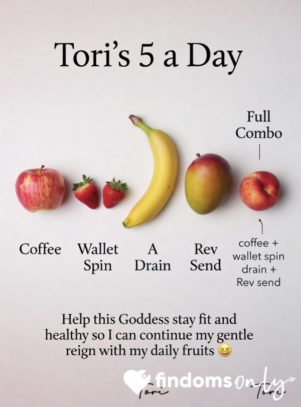 Tori’s Five A Day 🍎🍓🥭🍌🍑