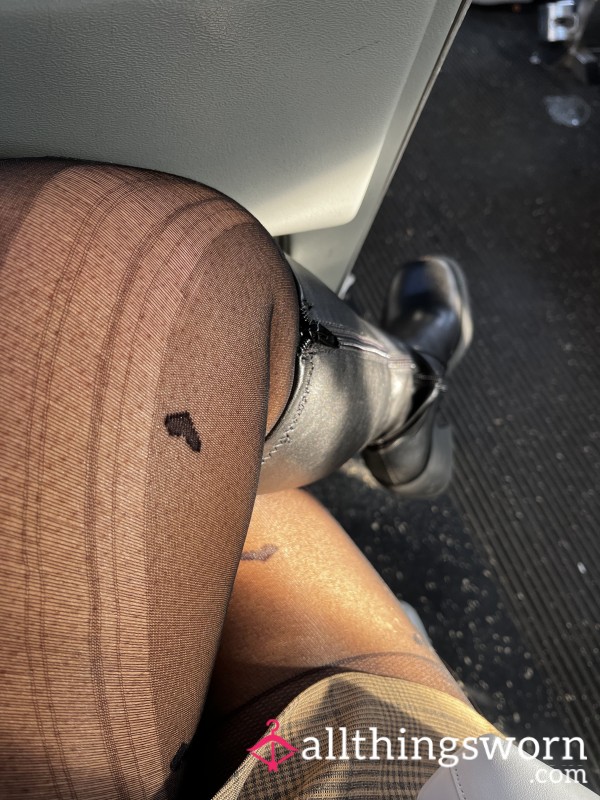 Torn Black Heart Pantyhose