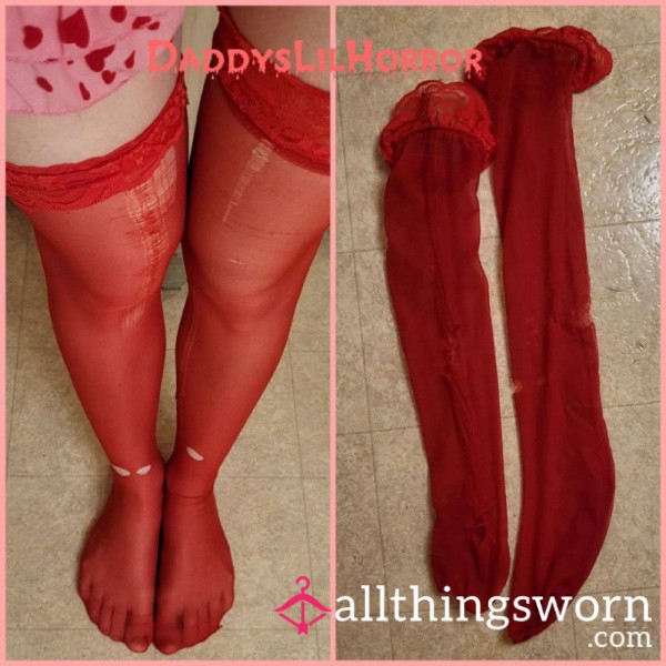 Torn Red Stockings