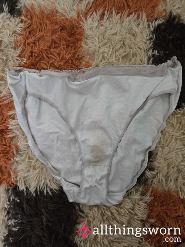 Torn Up Stained White Panties