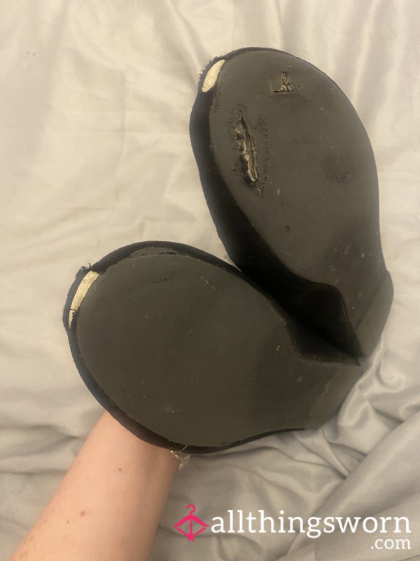 Totally Battered, Holey And Scuffed Every Day Flats. Worn To The Extreme!!