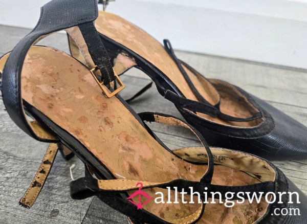 Totally Trashed Heels, Have Been Rented And Trashed By A Sub And Now Returned For A Low Life Shoe Sl*t To Use Again