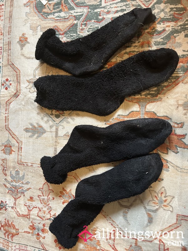 Two Pairs Of Worn Socks