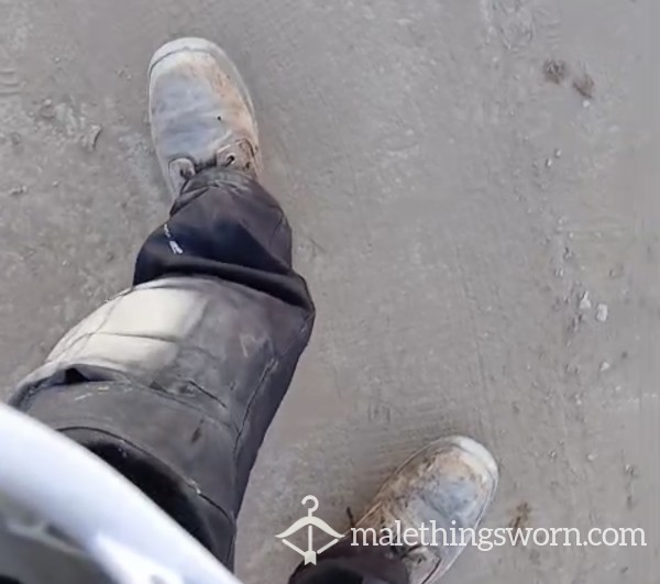 Tradie Walking On Site In Work Boots
