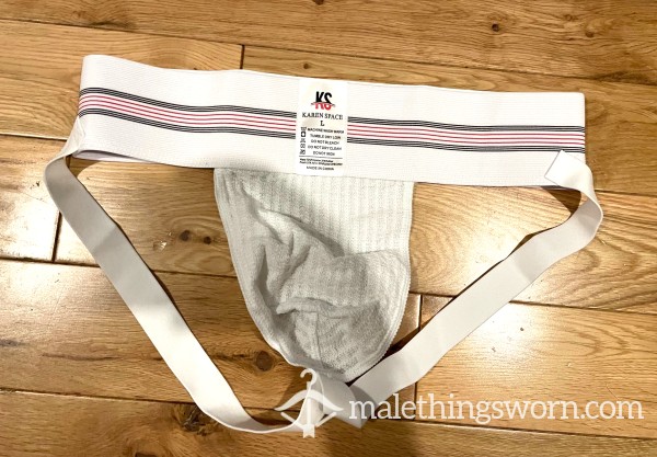 Traditional Cla**ic Woven White Wide Band Jockstrap (L) Ready To Be Customised For You!