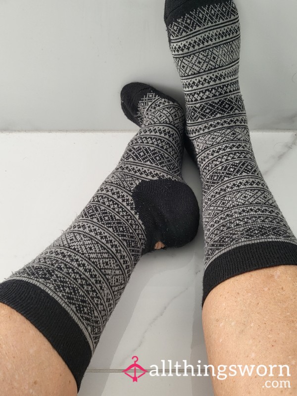 Trapped Heat: Well-Worn Wool Socks With A Hole