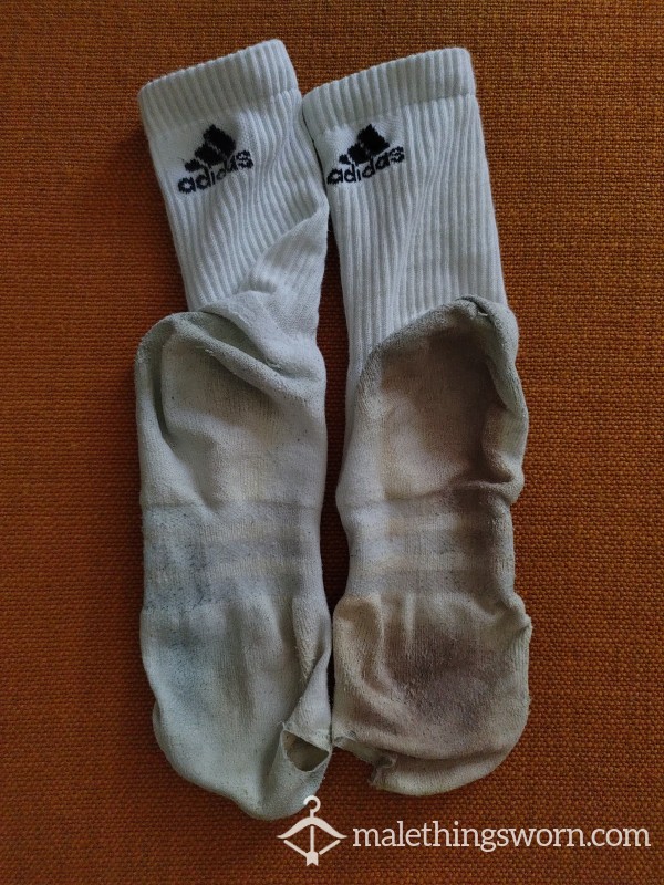 Trashed Adidas Crew Socks
