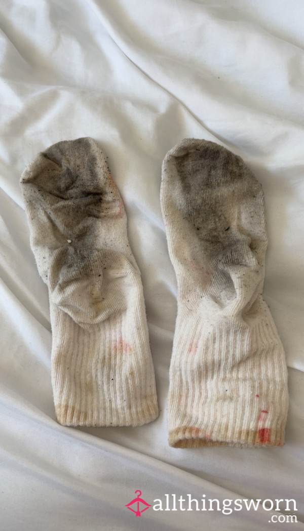 Trashed White Socks
