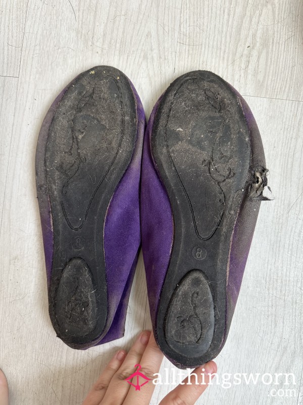 *Sold* Suede Purple Flats Good As Trash