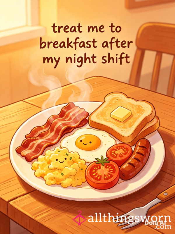 Treat Your Nectarine Cutie To Breakfast & Hot Drink After Her Night Shift