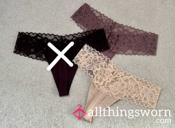 Trio Of Lace Thongs