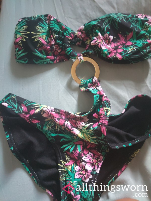 Tropical Pattern Bikini Swimsuit