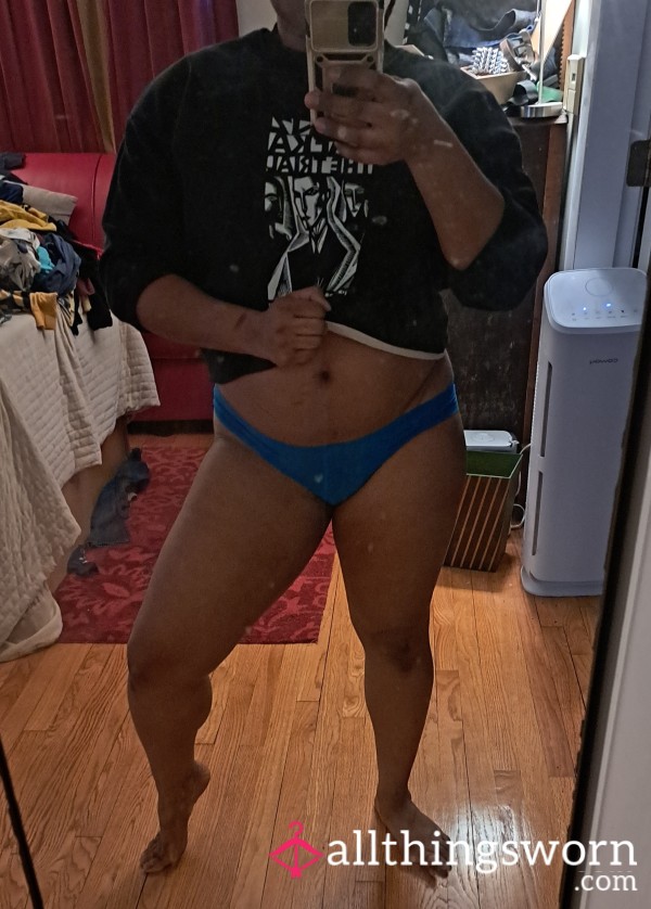 Turquoise Blue Seamless Fullback Bikini SzM