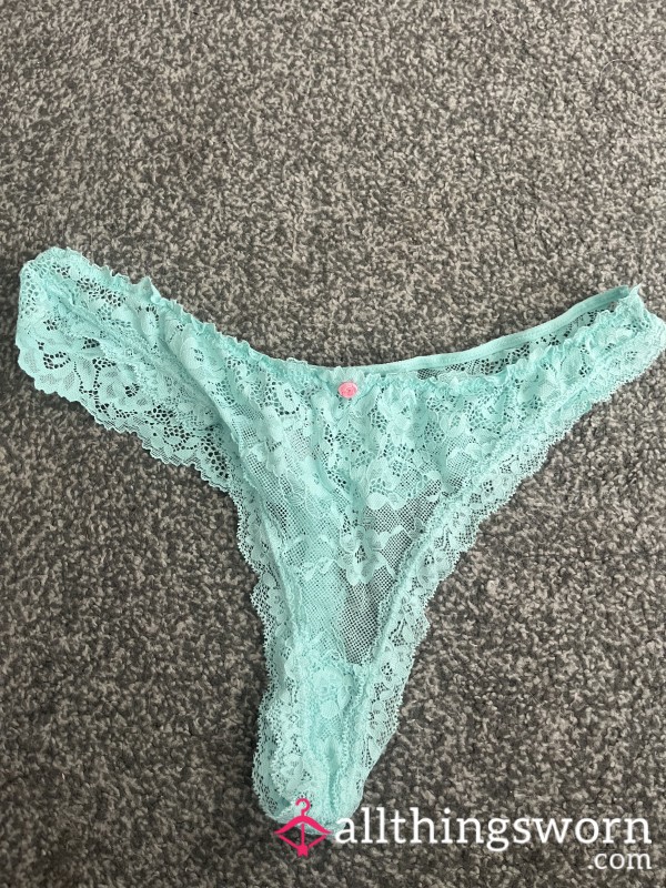 Turquoise Frilly Thong