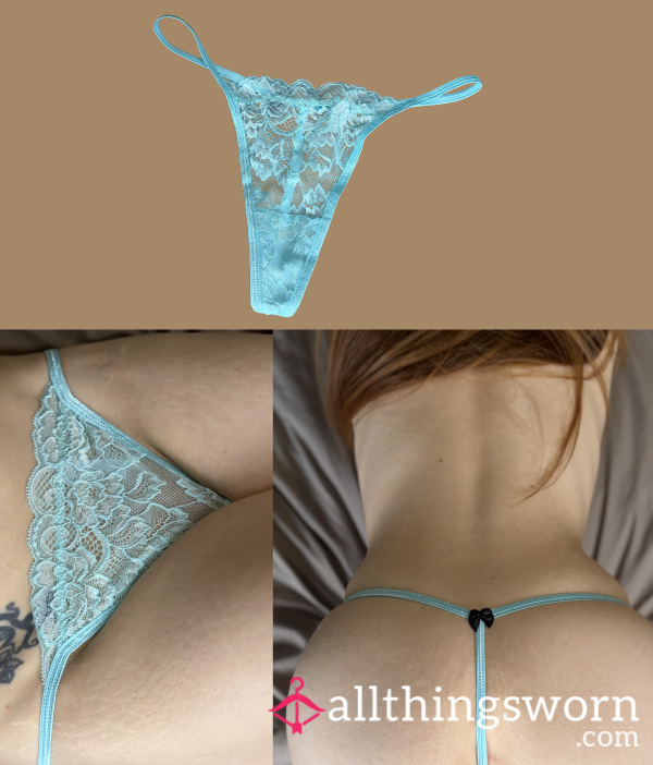Turquoise Petit Lace Thong