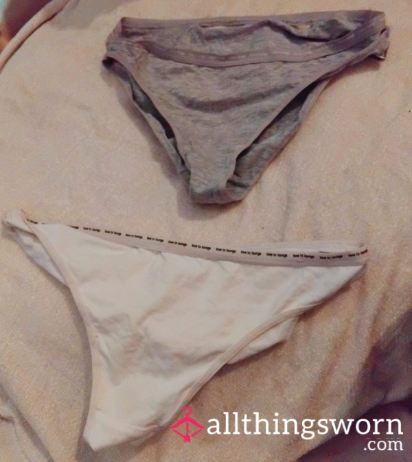 Twin Worn Grey & White Panties – Everyday Favourites With Character