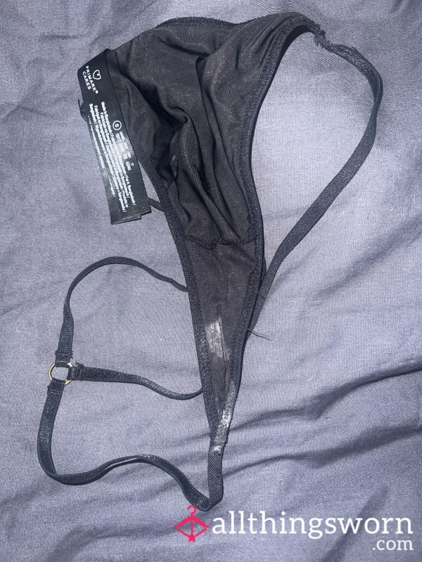 Two-Day Worn Black G-String  Saturated & Scented For Your Obsession