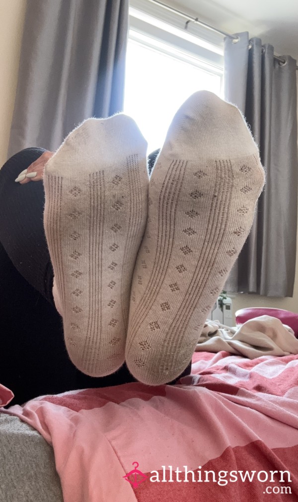 Two Day Worn White Ankle Socks