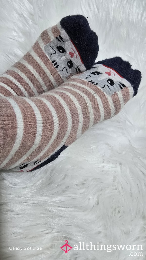 “Two Days Wrapped Around Me… Now Ready To Wrap Around You 🧦💋 Don’t Keep Me Waiting.”