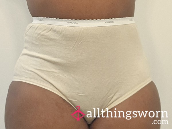 TWO High Waisted Tan Cotton Panties