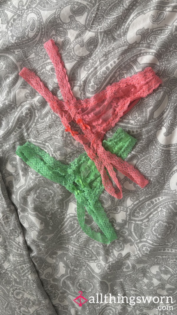 Two Neon Colour Goddess Thongs