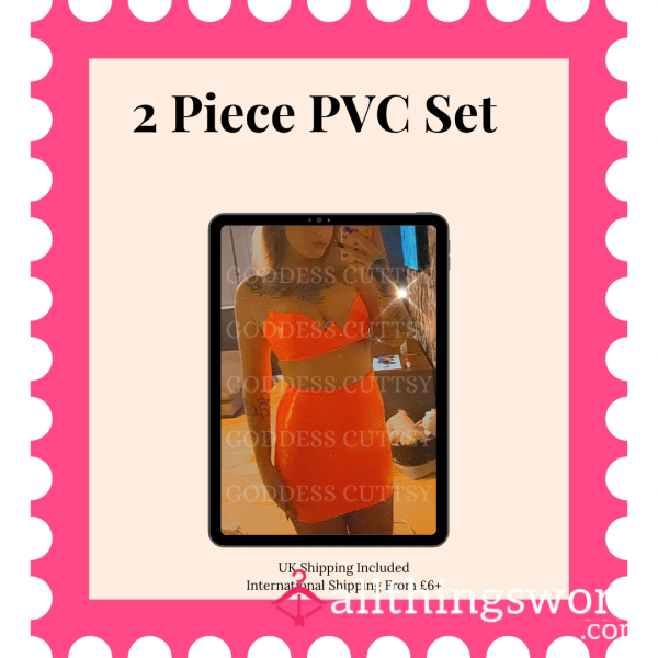Two Piece Neon Cor*l Orange PVC Set