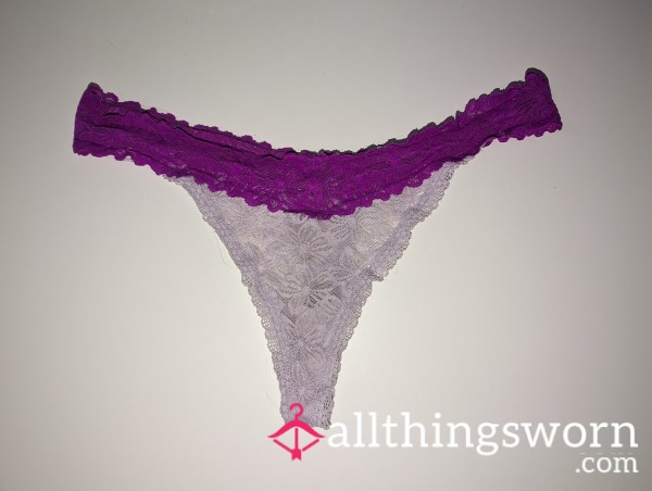 Two Toned Purple Lace Thong