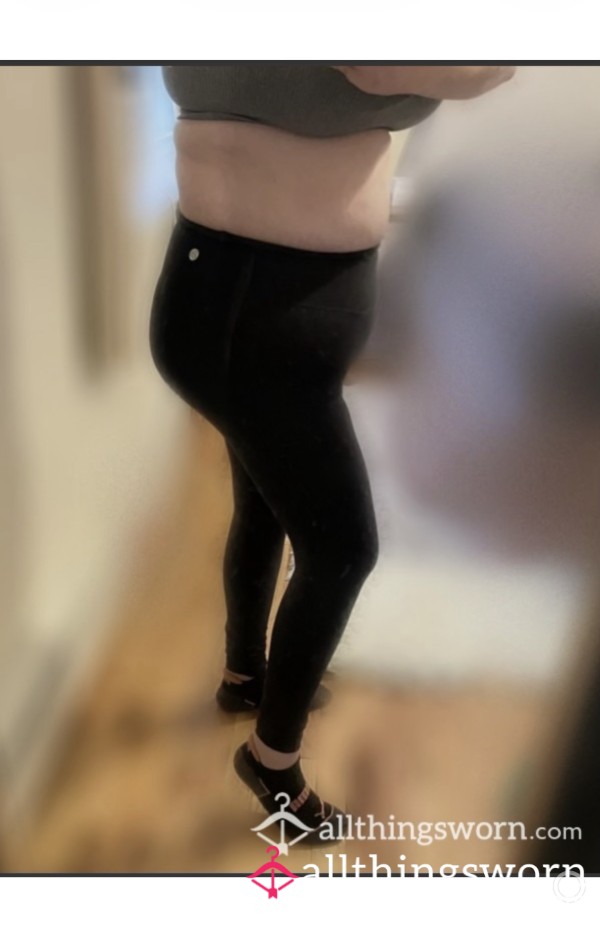 Two Weeks Worn No Panties Sweaty Black Spandex Gym Leggings