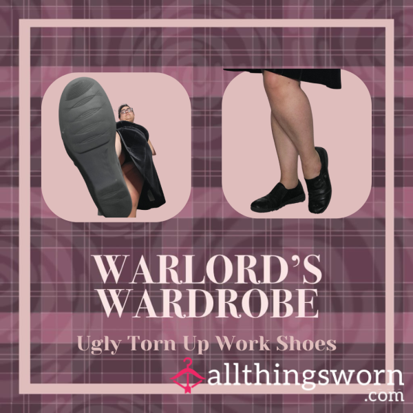 Warlors's Wardrobe: Ugly Torn Up Work Shoes, Size 7