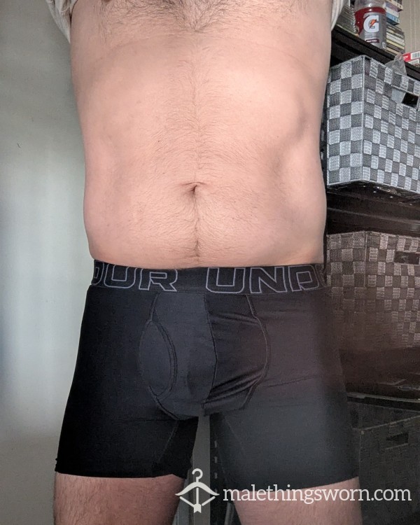 Under Armour Boxer Briefs Athletic Fit Fly Front Black Medium