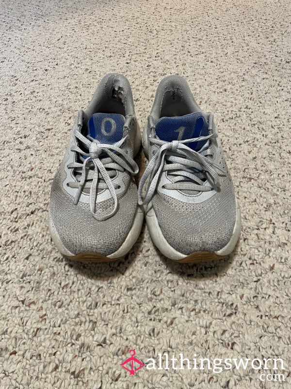 Under Armour Grey And Blue #10 Customized Sneakers