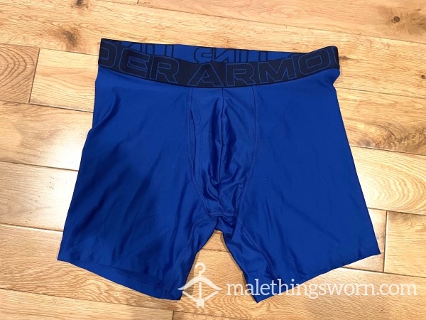 Under Armour Performance Cobalt Blue Boxerjock Microfibre Boxer Briefs Trunks With Keyhole Fly (M)