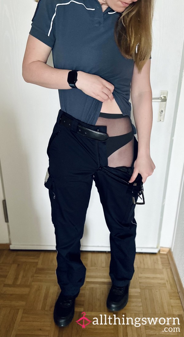 Uniform On. Nylons Underneath.