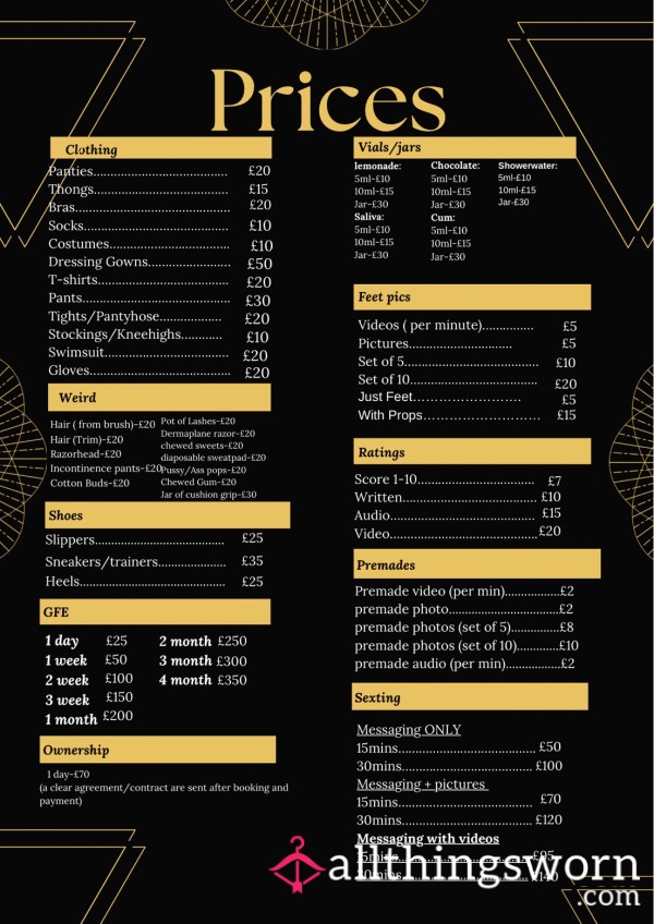 ✨️UPDATED PRICELIST✨️