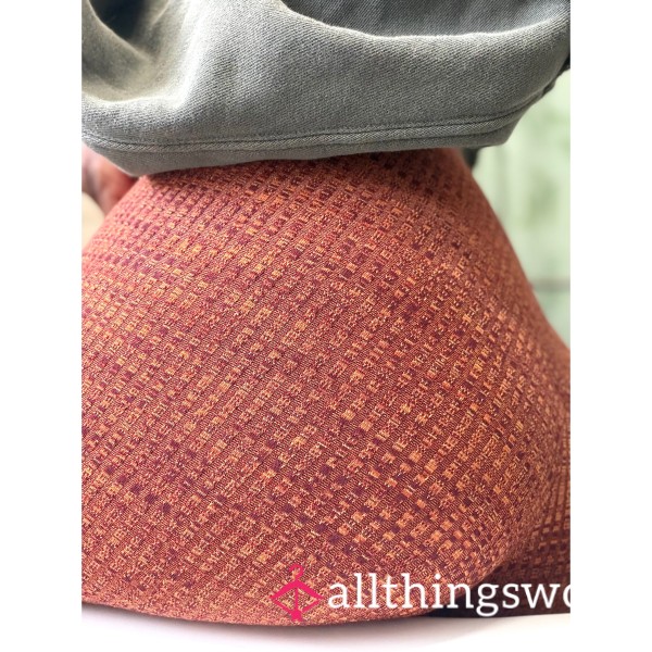 Urban Outfitters Rosie High-waisted Ribbed Pull On Pants In Burnt Orange