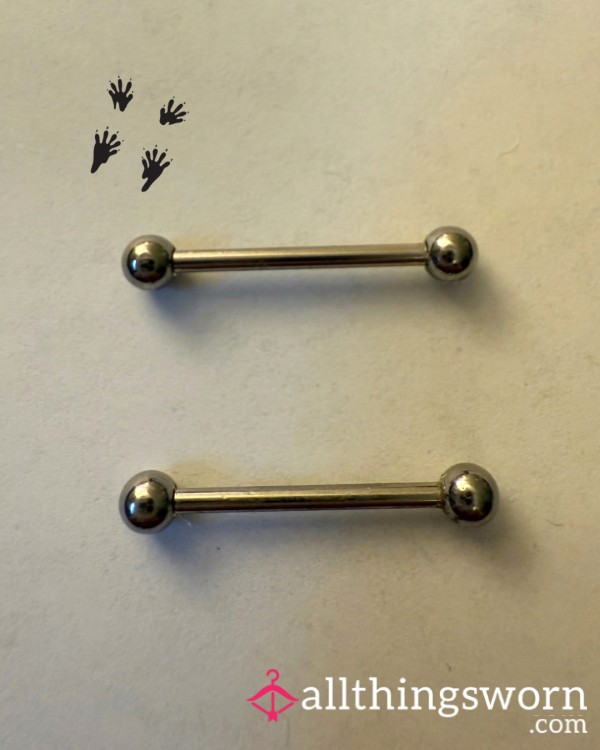 Used 14 Gauge Stainless Steel Nipple Piercing Bars