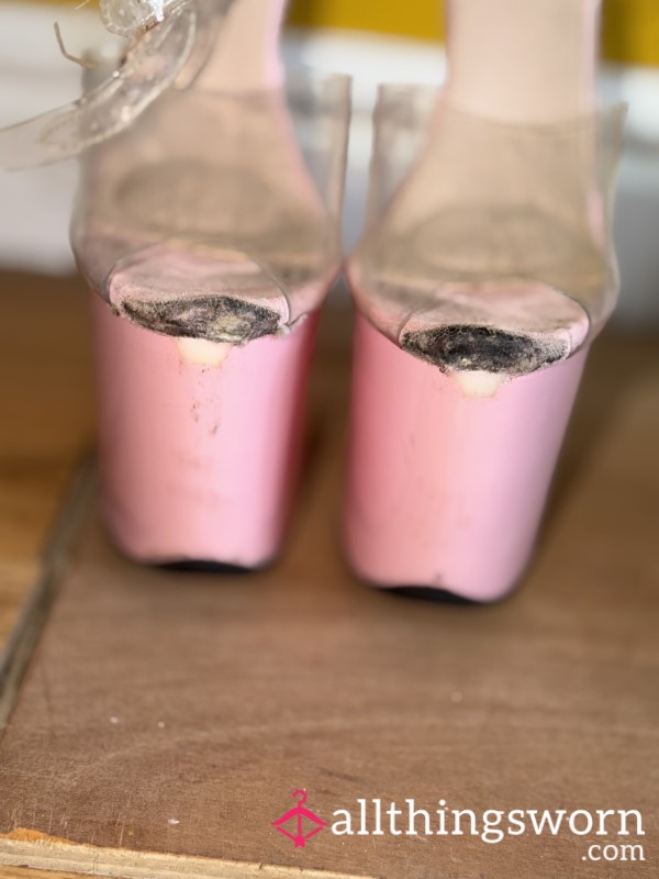Used 8 Inch Platform Shoes Dirty, Smelly, Size 6 & Ready For Your Collection