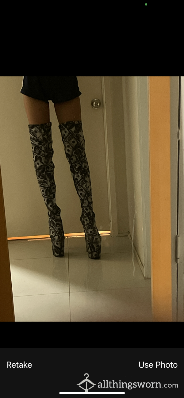 Used 8inch Thigh High Boots UK 10, EU 42