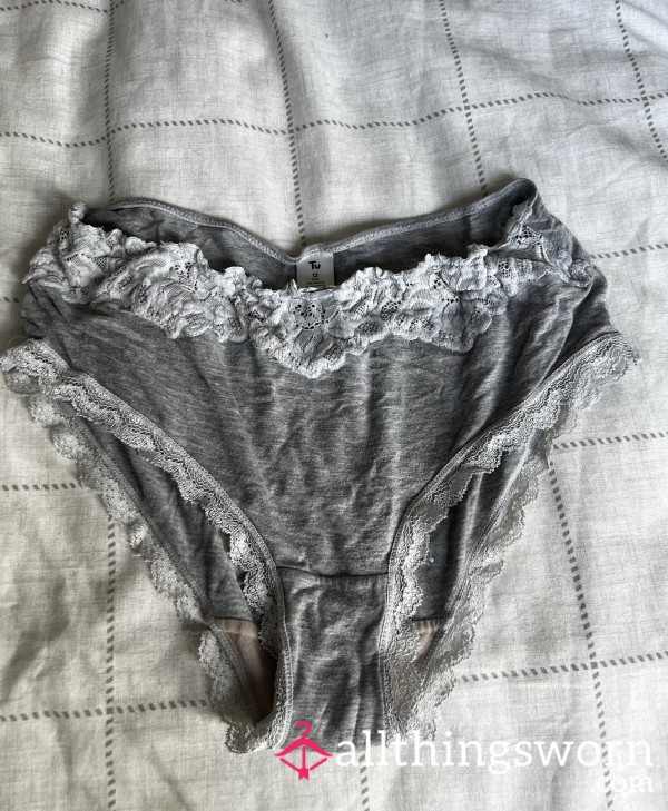 Used And Worn Grey Monthly Knickers