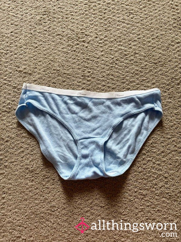Used Baby Blue Ribbed Panties 💙